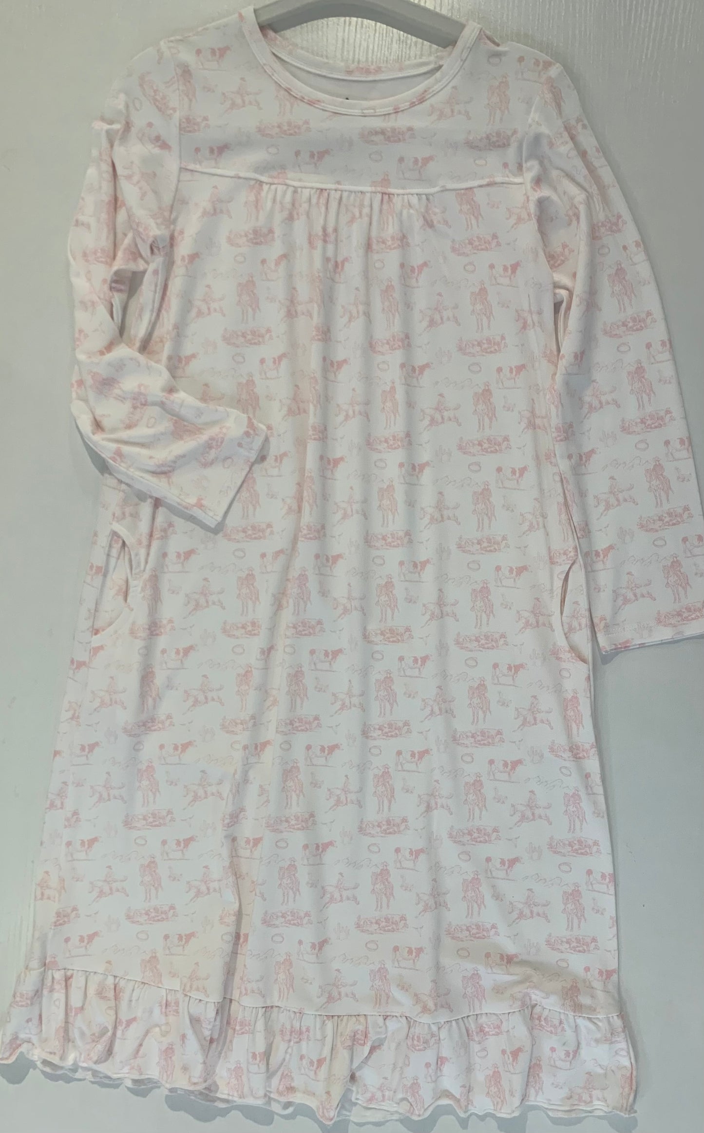 Pink Western Girls Lounger Gown (2T to 8 Years)