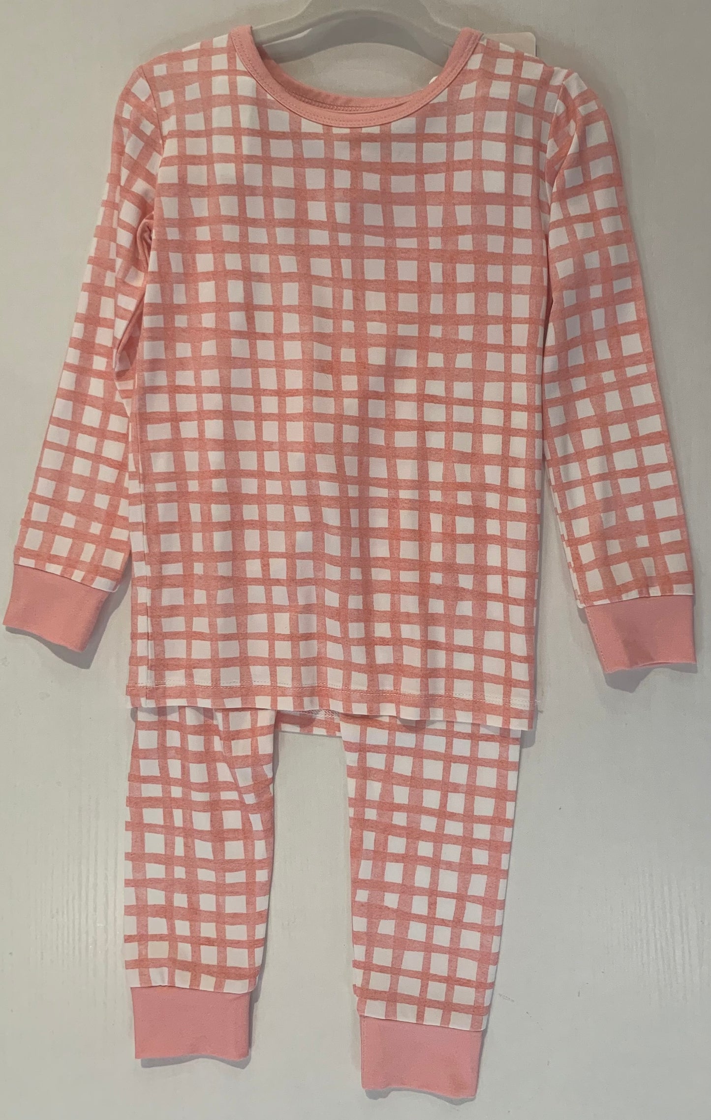 Pink Plaid 2-Piece Lounger (Sizes 2T–8)