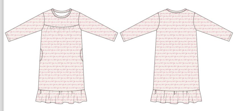 Pink So Loved Girls Lounger Gown (2T to 8 Years)