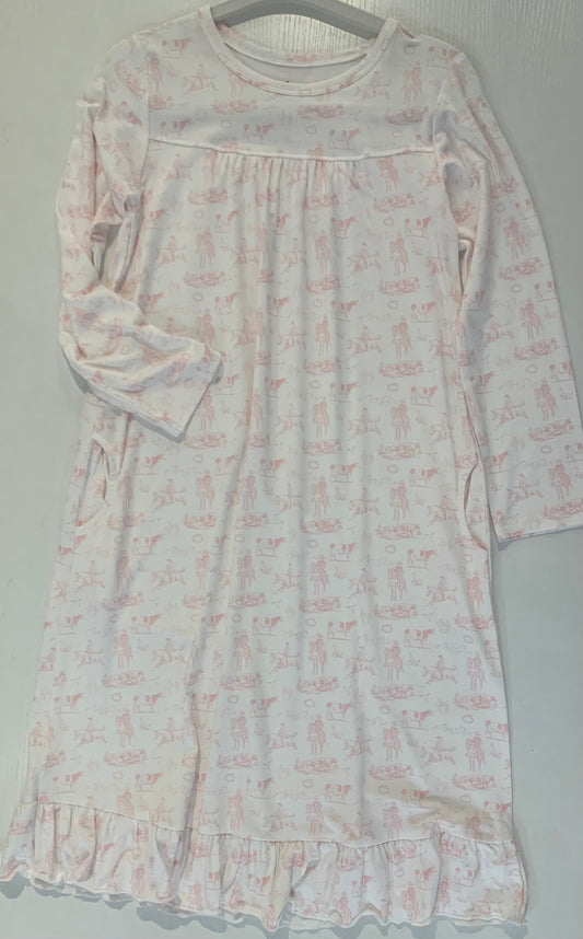 Pink Western Girls Lounger Gown (2T to 8 Years)