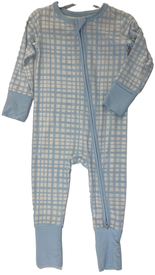 Blue Plaid Convertible Romper Onesie (9–18 Months)