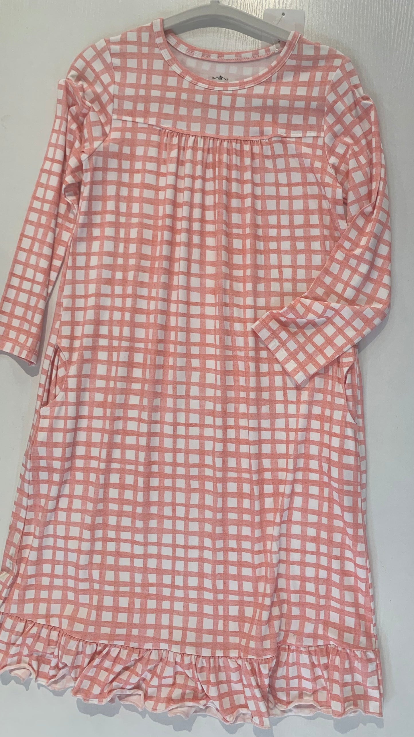 Pink Plaid Girls Lounger Gown (2T to 8 Years)