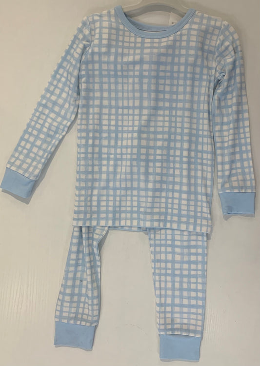 Blue Plaid 2-Piece Lounger (Sizes 2T–8)