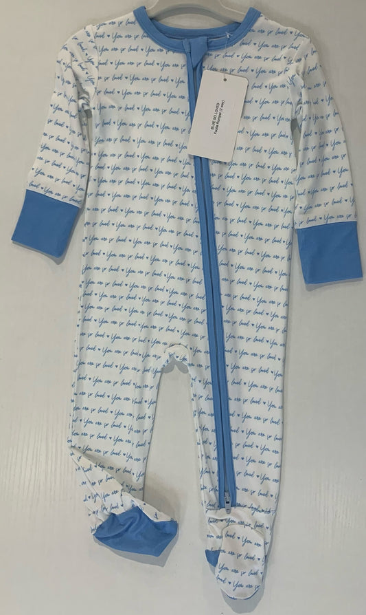 Blue So Loved Footie Romper (3–12 Months)