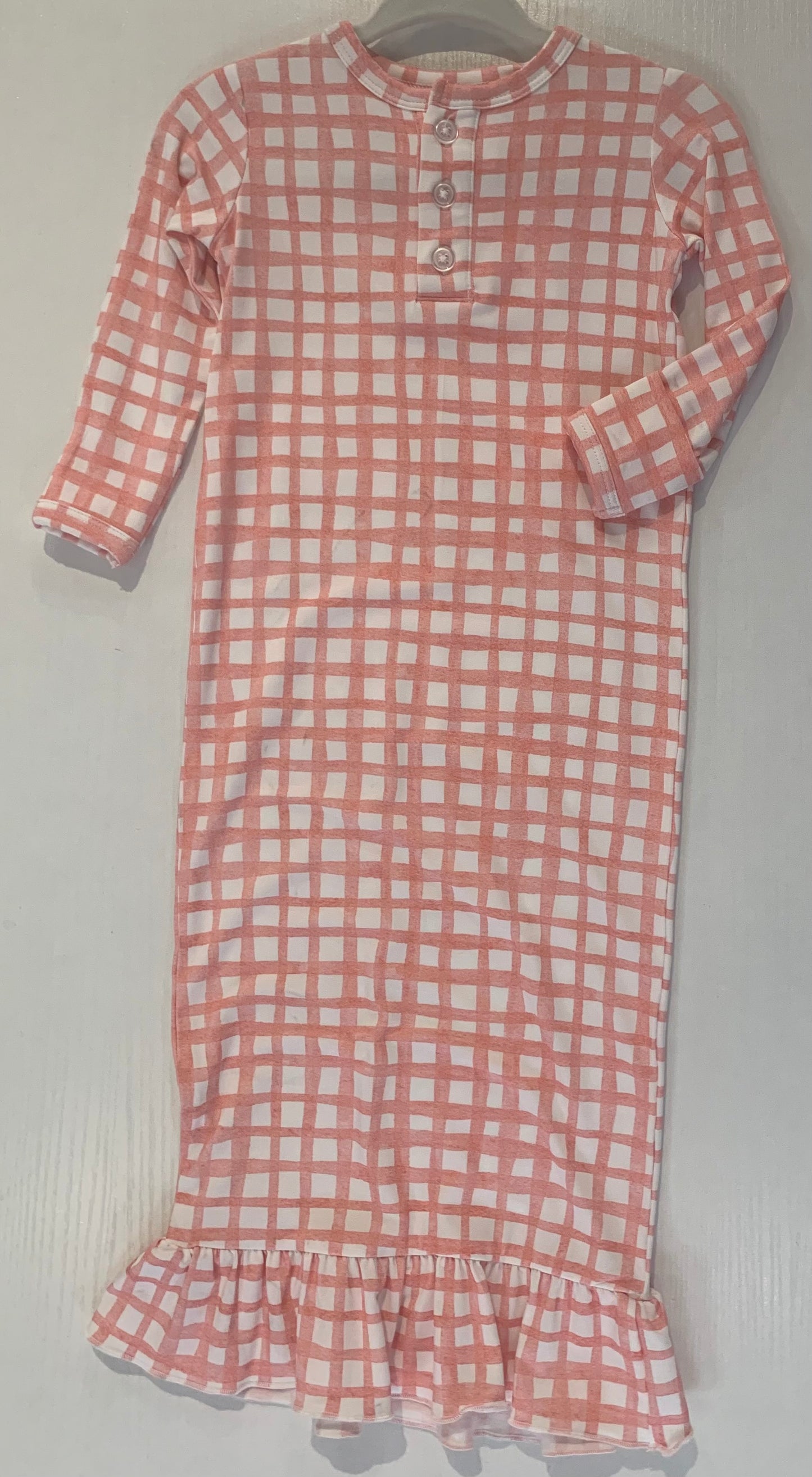 Pink Plaid Infant Gown (Newborn & 3 Months)