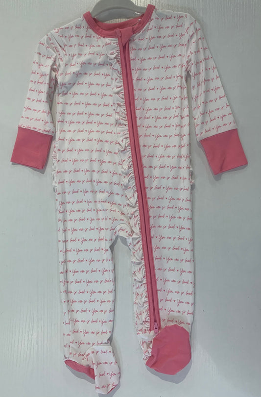 Pink So Loved Footie Romper (3–12 Months)