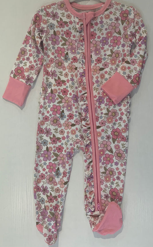 Floral Footie Romper (3–12 Months)