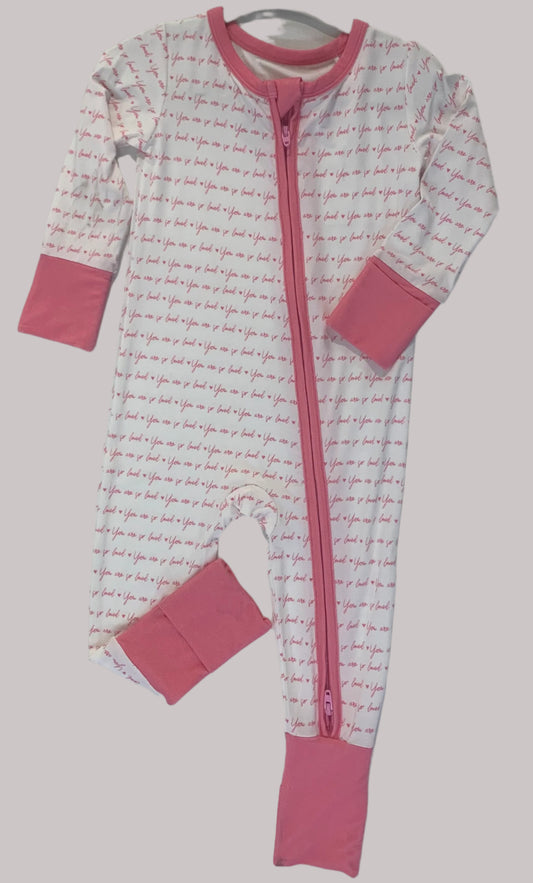 Pink So Loved Convertible Romper Onesie (9–18 Months)