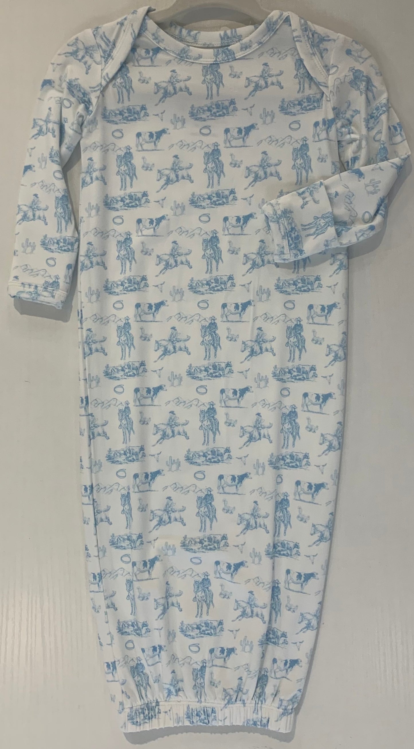 Blue Western Infant Gown (Newborn & 3 Months)