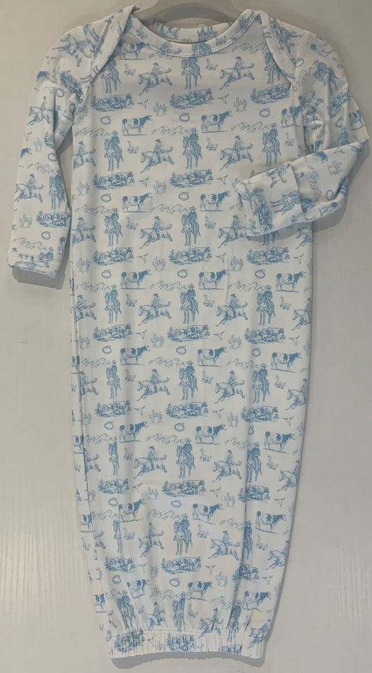 Blue Western Infant Gown (Newborn & 3 Months)
