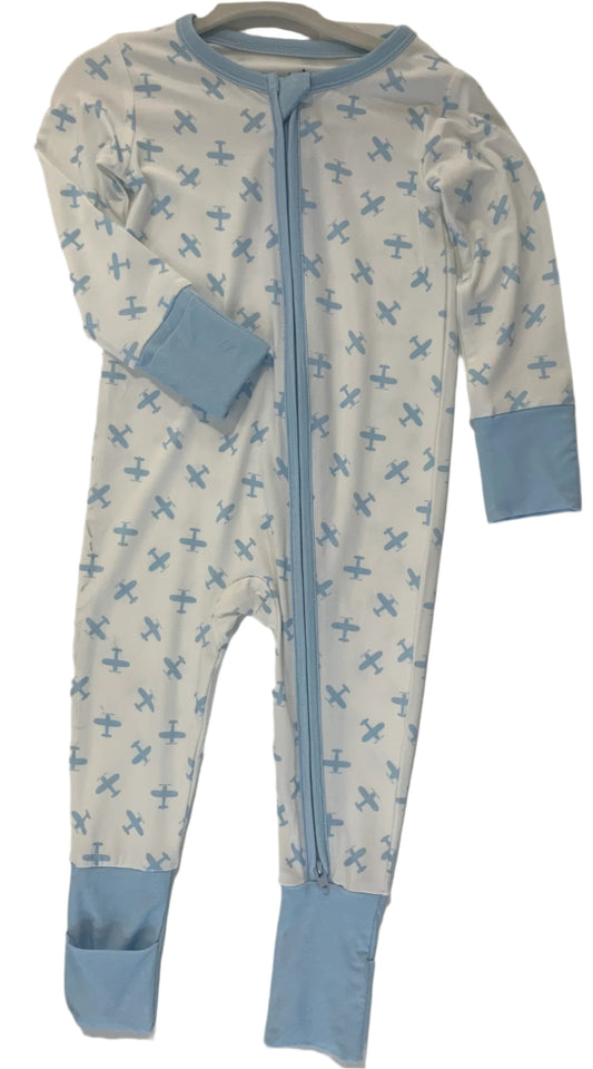 Blue Airplane Convertible Romper Onesie (9–18 Months)