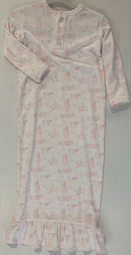Pink Western Infant Gown (Newborn & 3 Months)