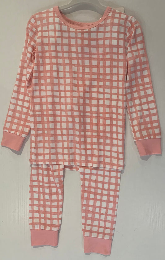 Pink Plaid 2-Piece Lounger (Sizes 2T–8)
