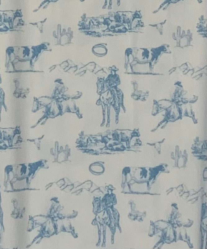 Blue Western Receiving Blanket