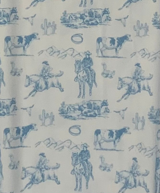 Blue Western Receiving Blanket