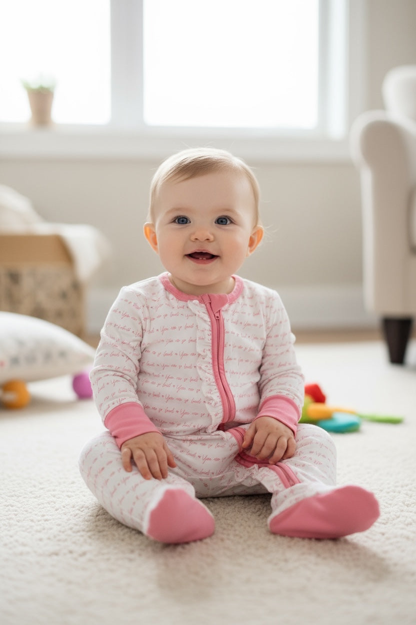 Pink So Loved Footie Romper (3–12 Months)