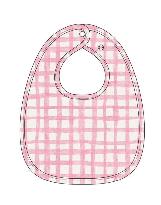 Pink Plaid Baby Bib
